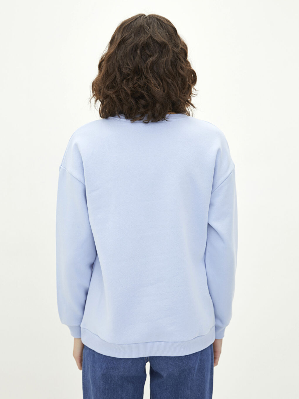 Crew Neck Printed Women's Thick Sweatshirt-4