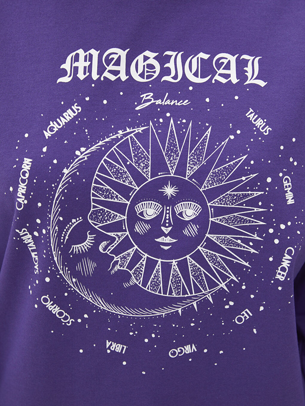 Mor Kapüşonlu Baskılı Uzun Kollu Kadın Sweatshirt-3