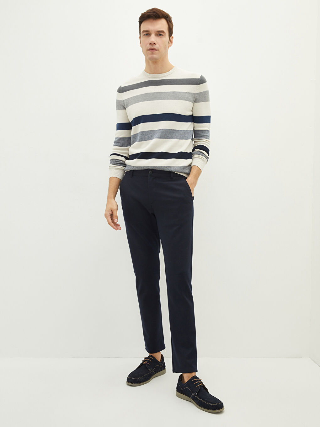 Lacivert Slim Fit Erkek Pantolon-1