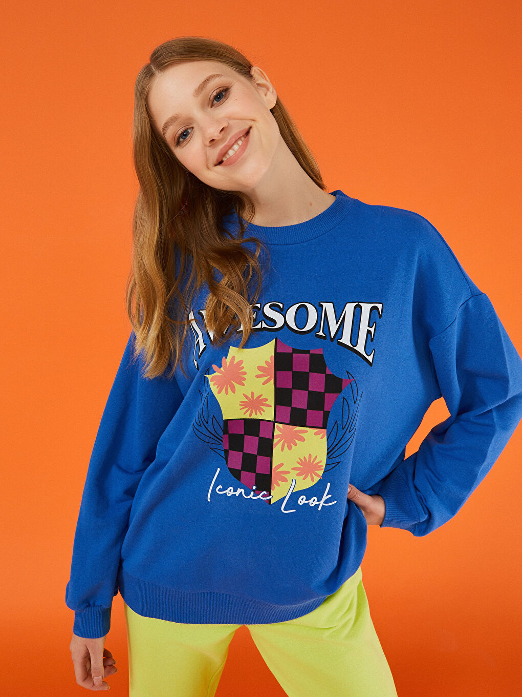 LCW Limited Crew Neck Printed Long Sleeve Women's Sweatshirt -W1JD83Z8-HMM