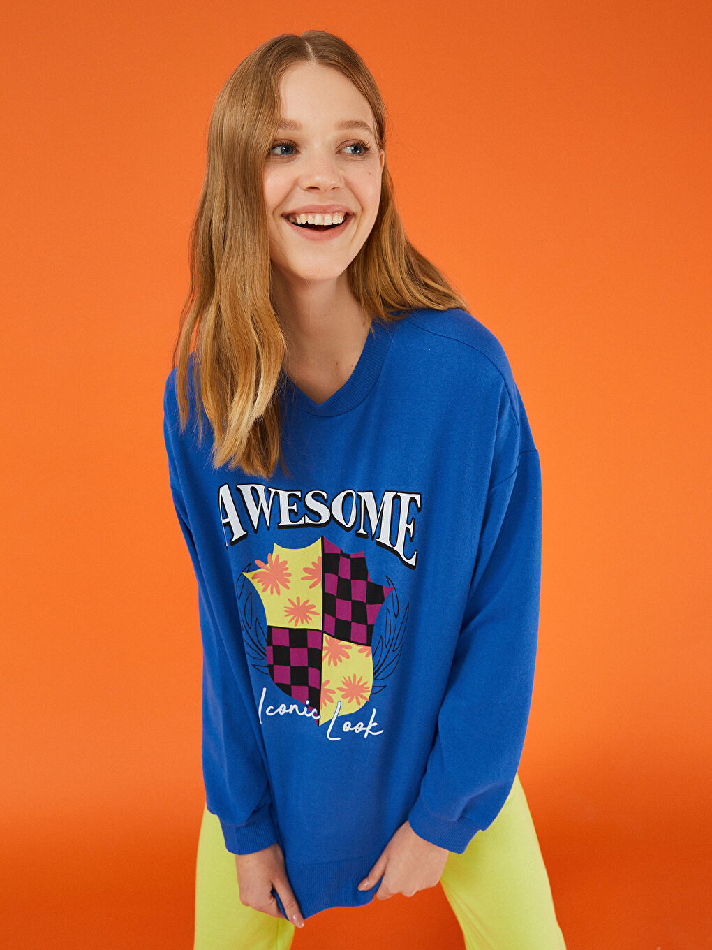 LCW Limited Crew Neck Printed Long Sleeve Women's Sweatshirt -W1JD83Z8-HMM