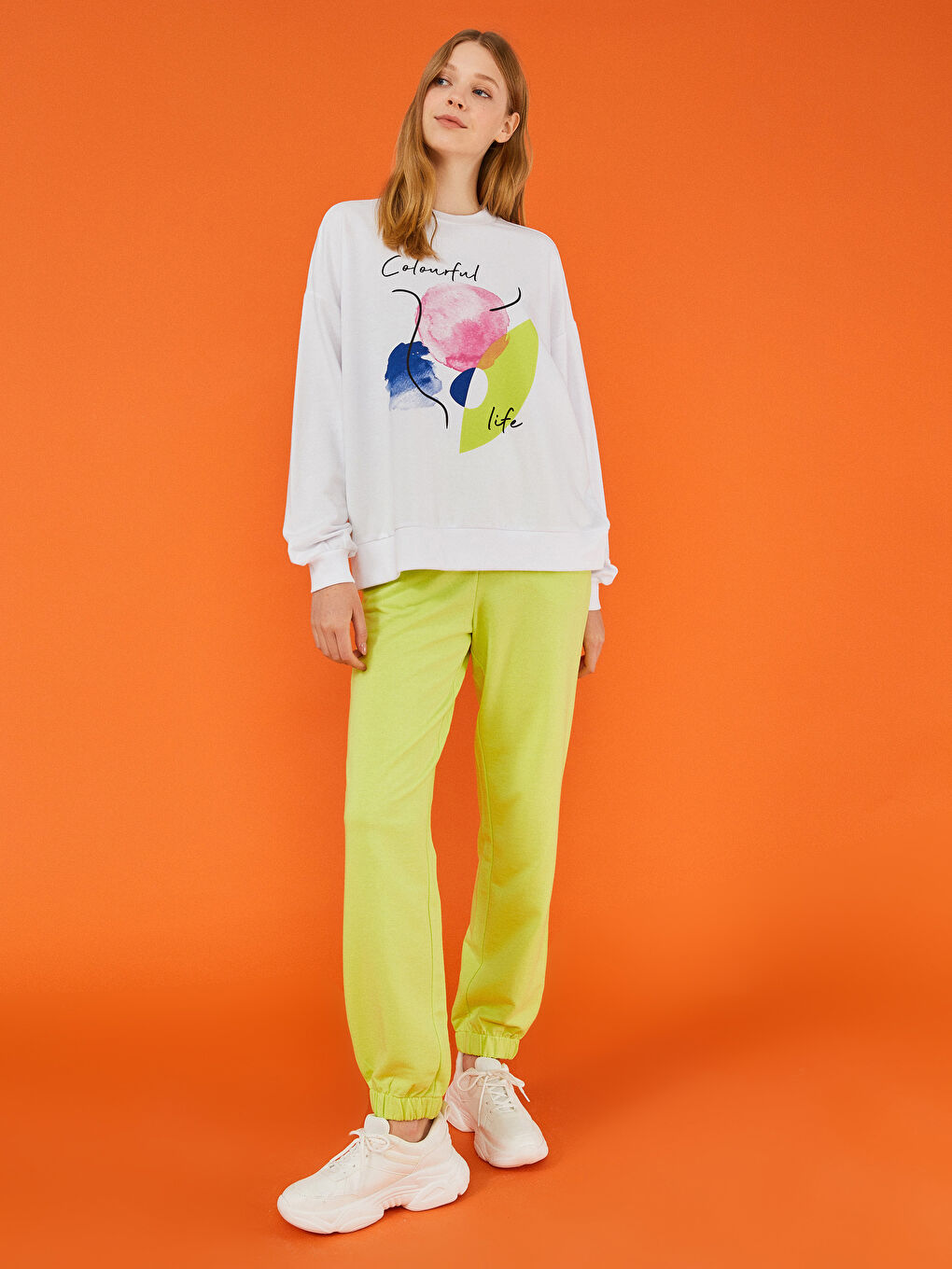 LCW Limited Crew Neck Printed Long Sleeve Women's Sweatshirt -W1JD83Z8-J5E