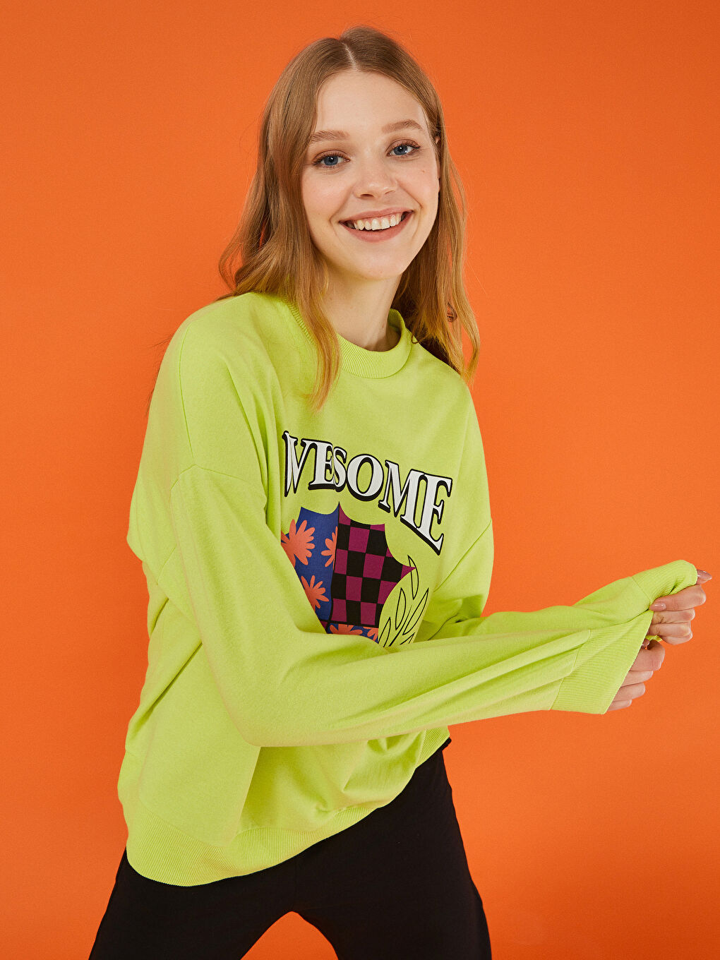 LCW Limited Rundhalsausschnitt Bedruckt Langarm Damen Sweatshirt -W1JD83Z8-QW7