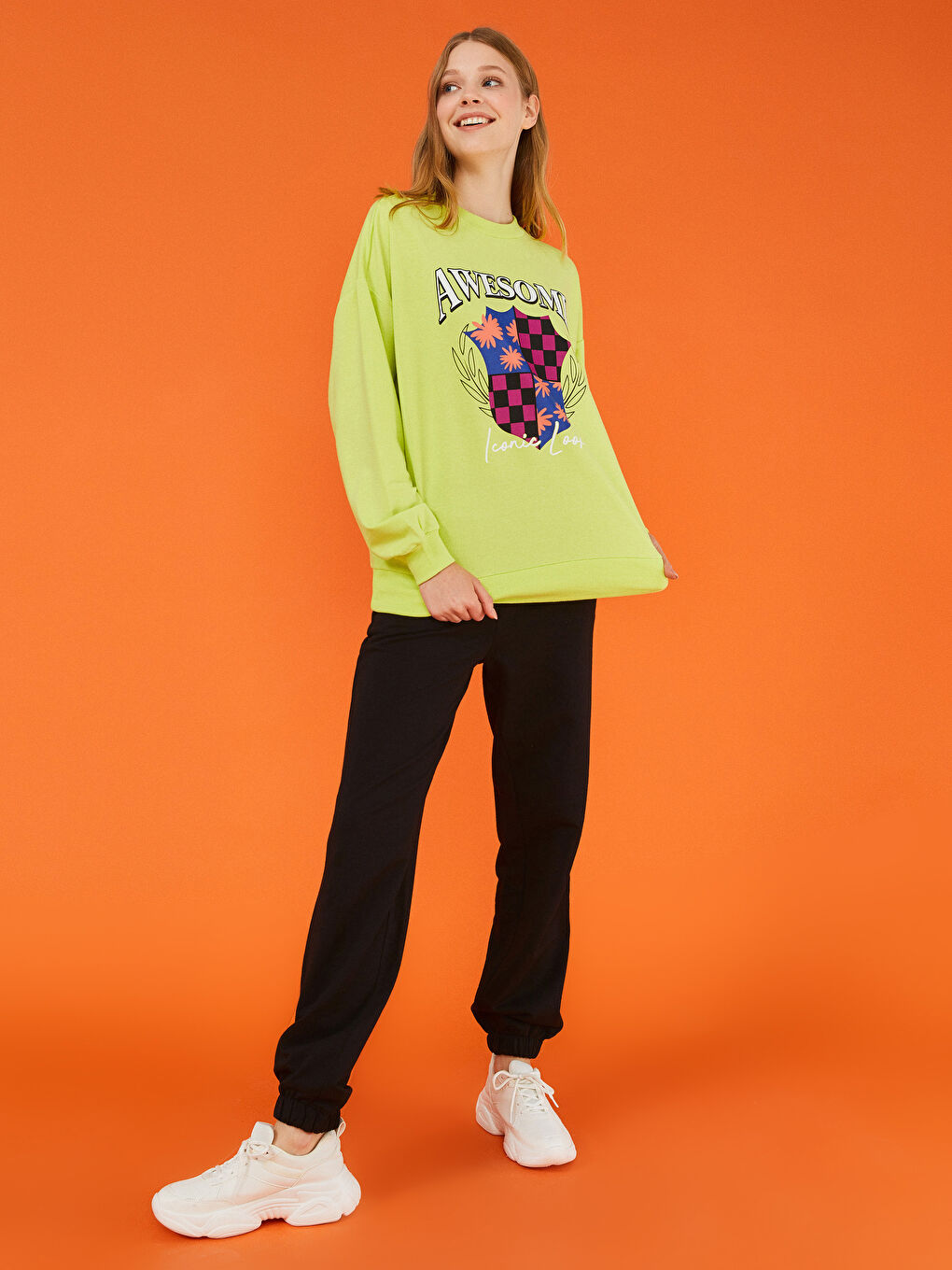 LCW Limited Rundhalsausschnitt Bedruckt Langarm Damen Sweatshirt -W1JD83Z8-QW7