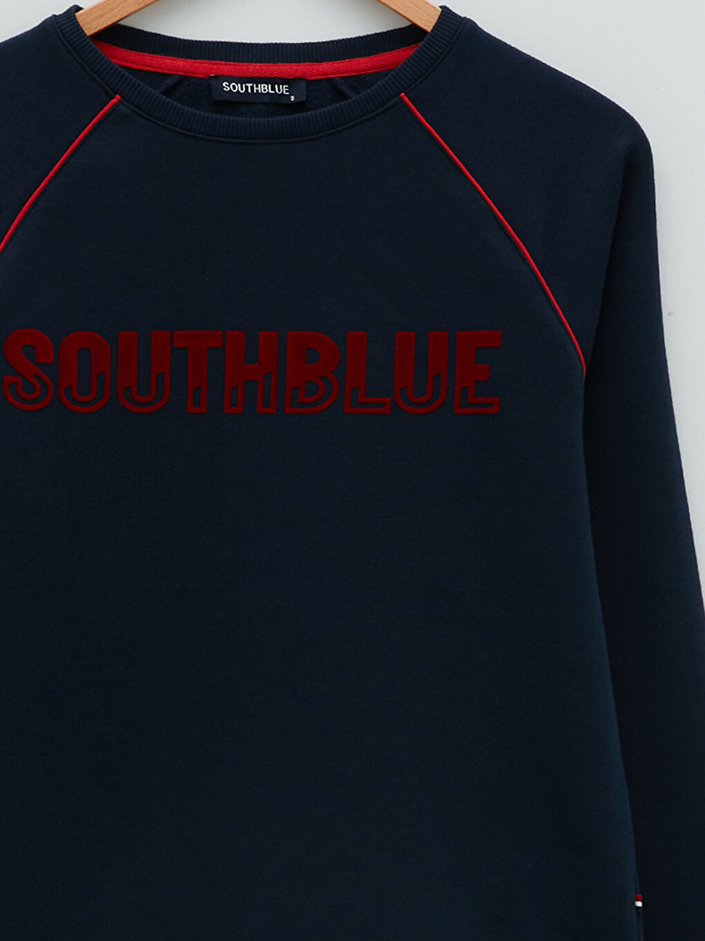 Lacivert Bisiklet Yaka Baskılı Uzun Kollu Kadın Sweatshirt-6