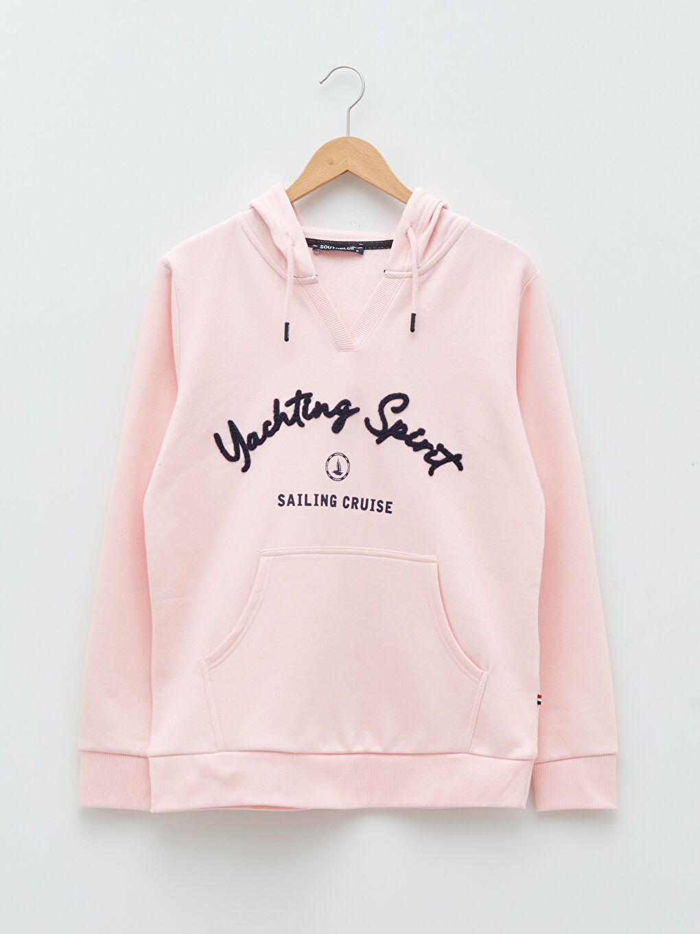 Pembe Baskılı Kadın Kalın Hoodie-7