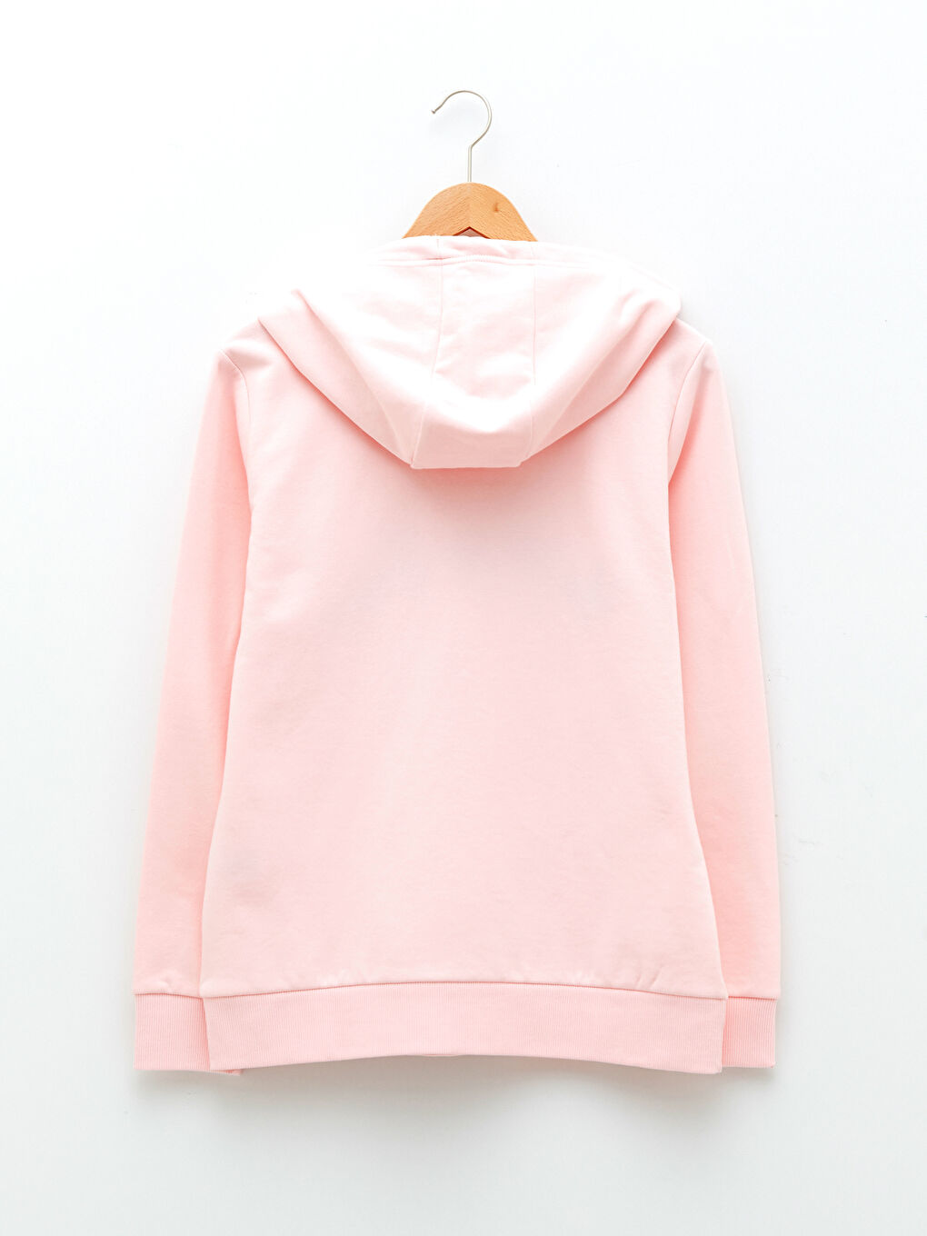 Pembe Baskılı Kadın Kalın Hoodie-8