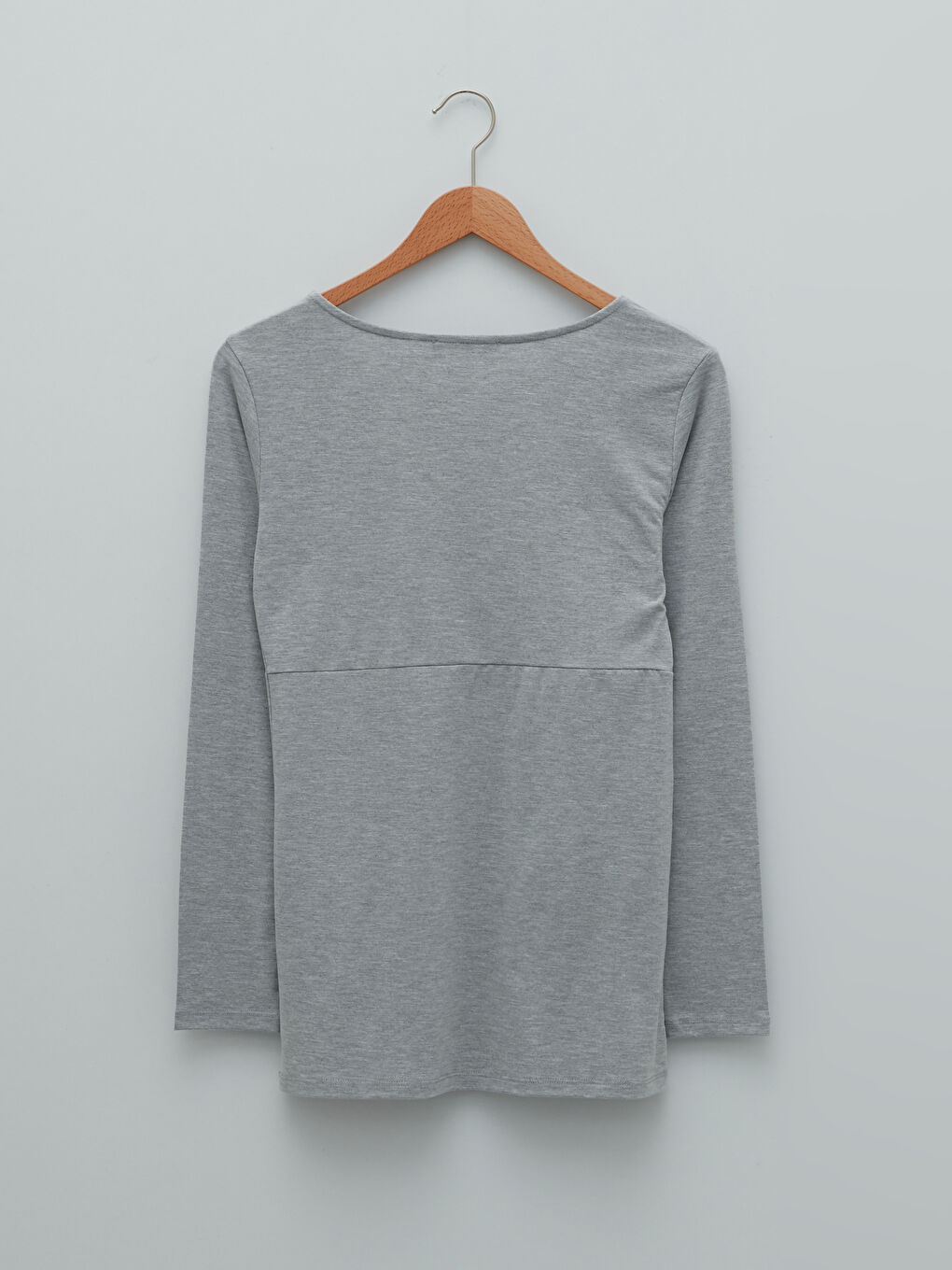 Blouse de maternité à col double boutonnage droit à manches longues-6