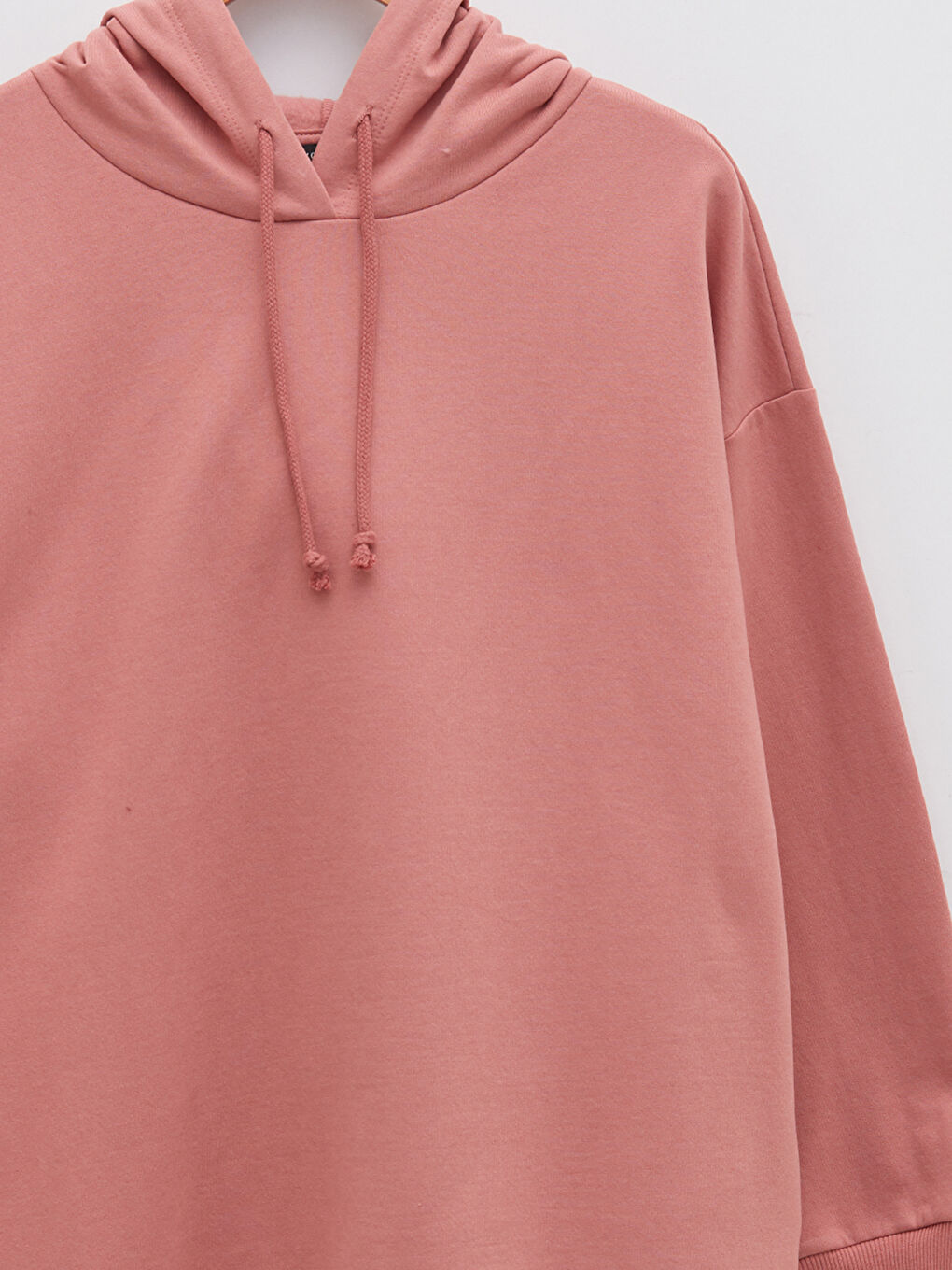 Pembe Kapüşonlu Baskılı Uzun Kollu Kadın Sweatshirt-8