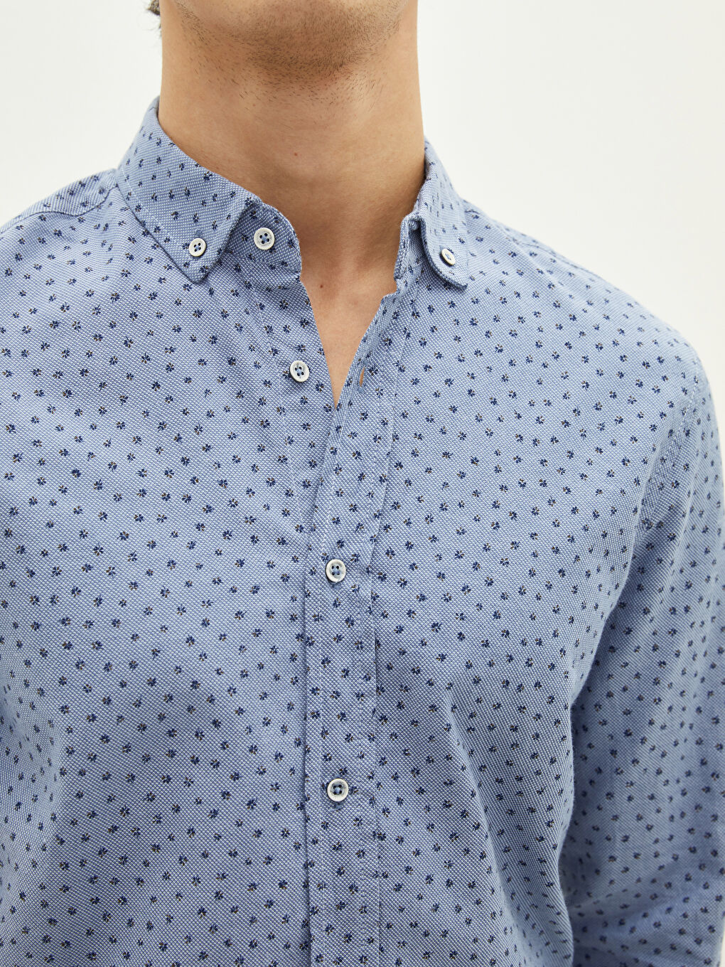 Slim Fit Long Sleeve Patterned Men's Shirt-3