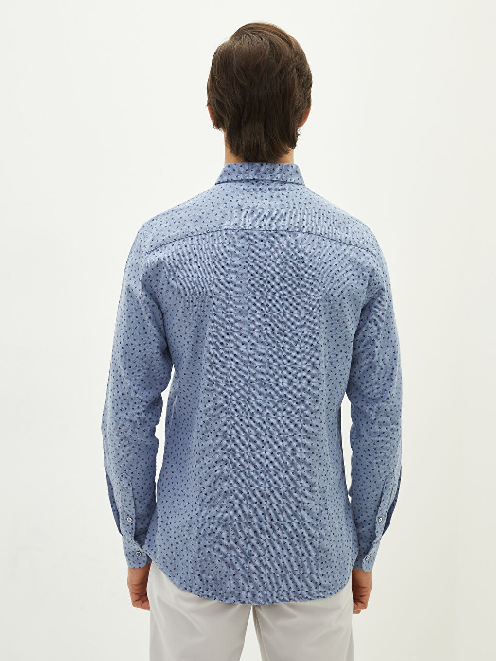 Slim Fit Long Sleeve Patterned Men's Shirt-4