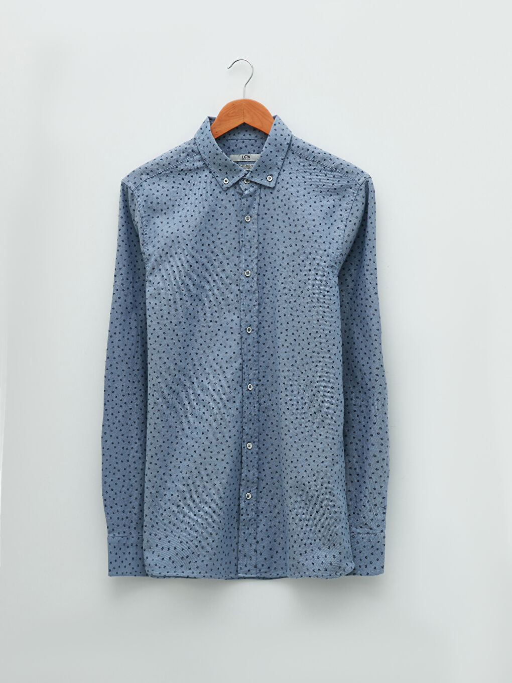 Slim Fit Long Sleeve Patterned Men's Shirt-5