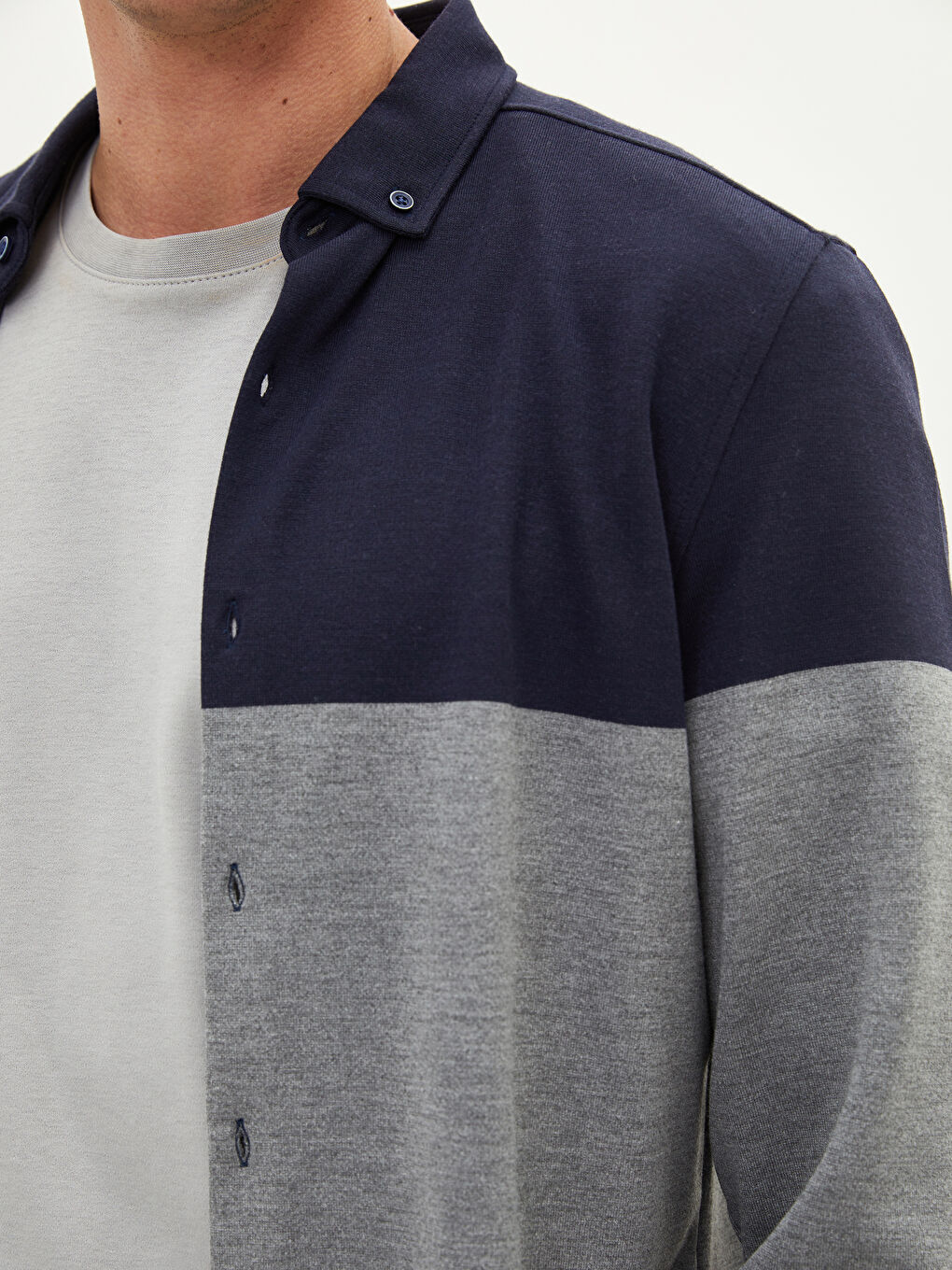 Чоловік ТЕМНО-СИНІЙ Сорочка-3