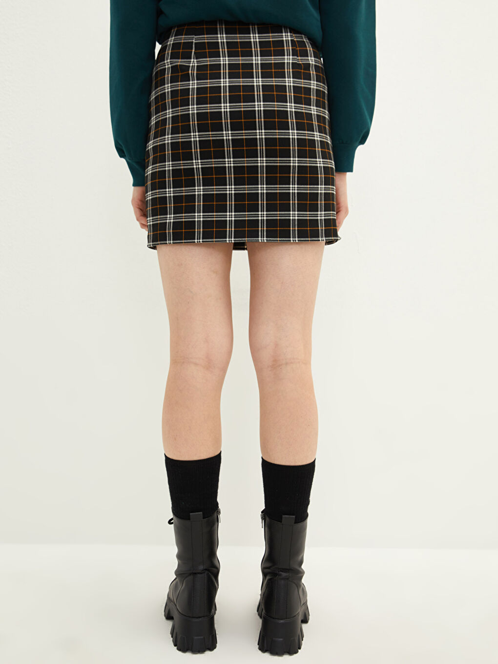 Plaid Women's Mini Skirt-5