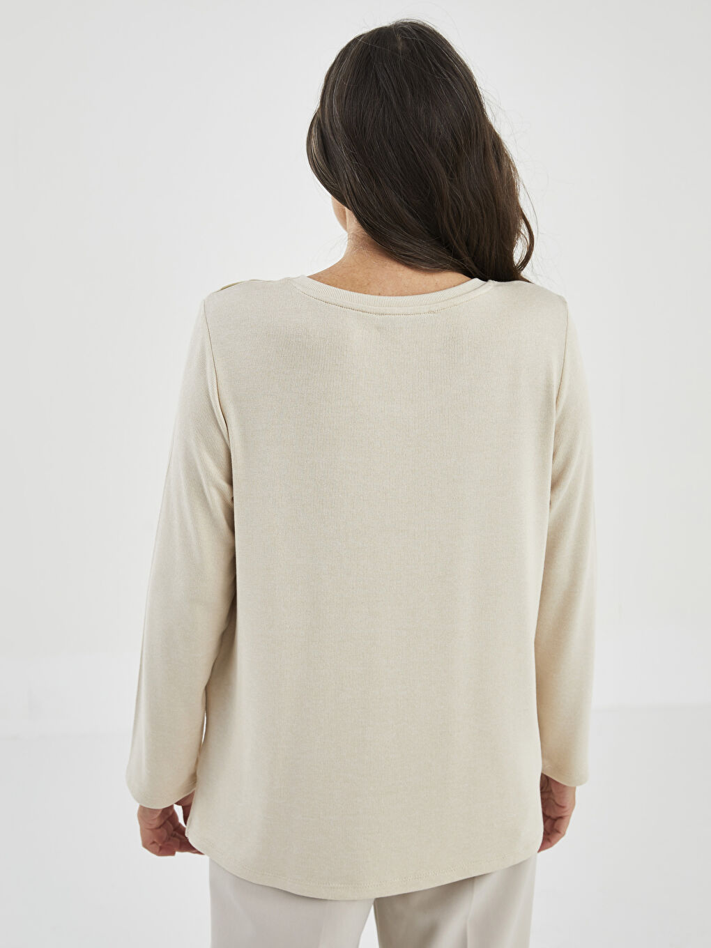 LCW Grace Crew Neck Patterned Long Sleeve Women's T-Shirt -W1JE92Z8-FX0