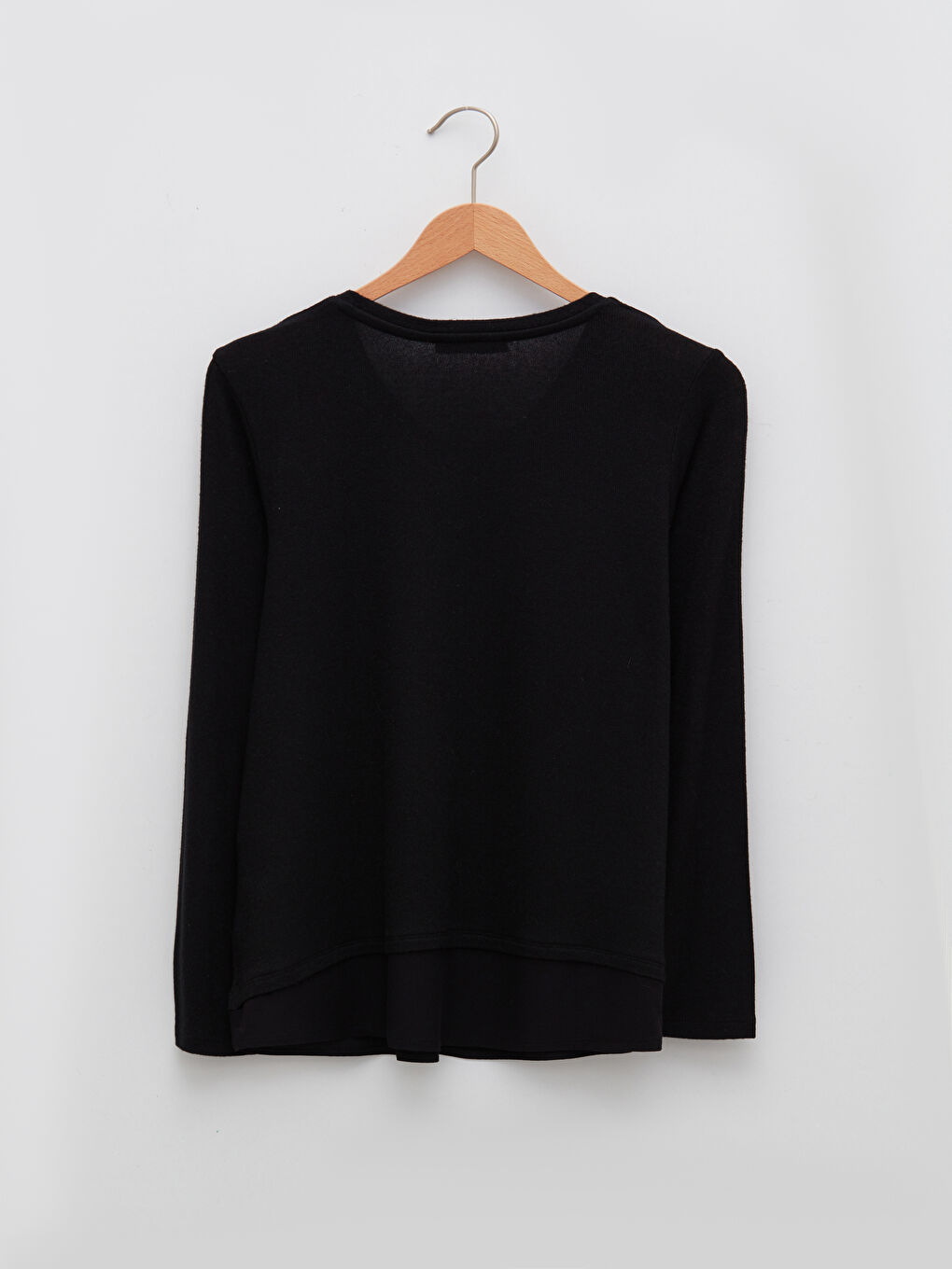 Siyah V Yaka Taşlı Uzun Kollu Kadın Bluz-6