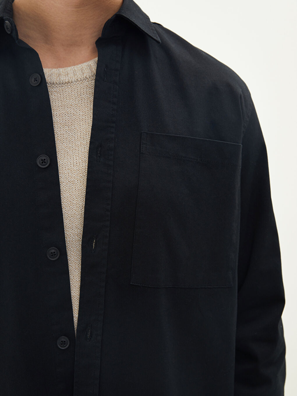 XSIDE Regular Fit Long Sleeve Gabardine Men's Shirt -W1JE98Z8-CVL