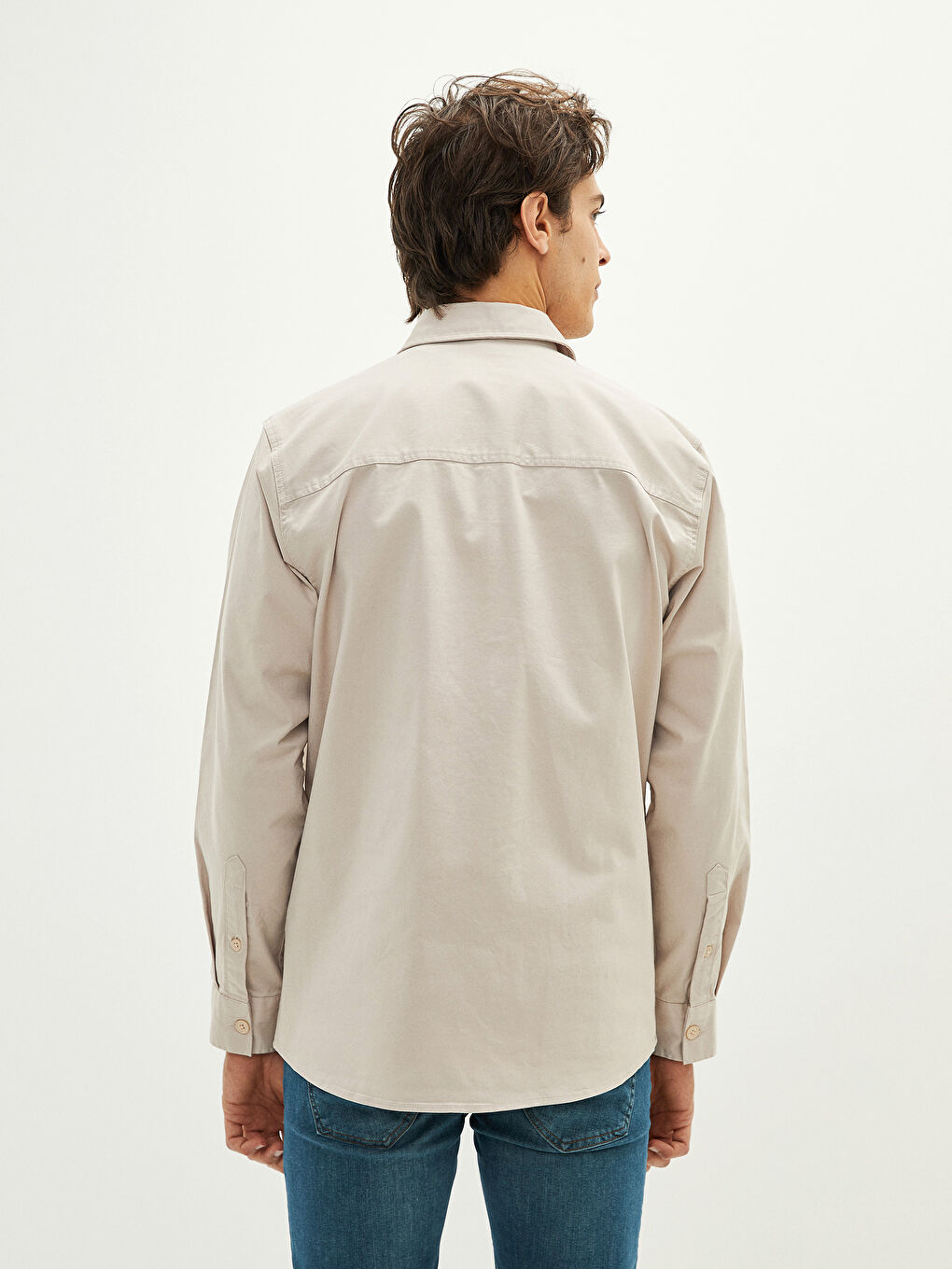 XSIDE Regular Fit Long Sleeve Gabardine Men's Shirt -W1JE98Z8-MB0