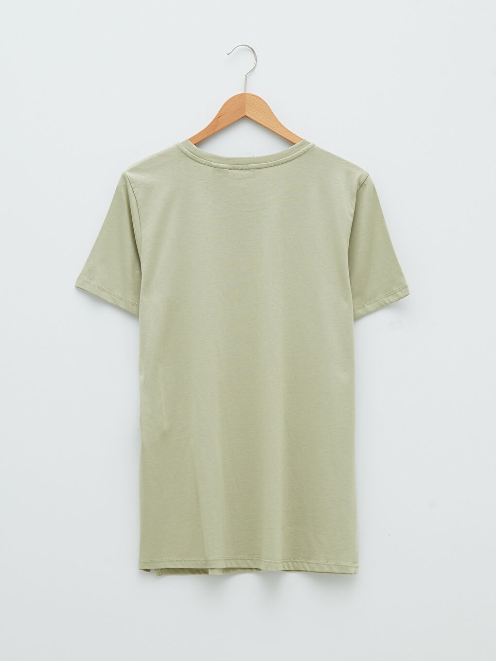 Yeşil Büyük Beden Bisiklet Yaka Daisy Duck Baskılı Kısa Kollu Pamuklu Kadın Tişört-6