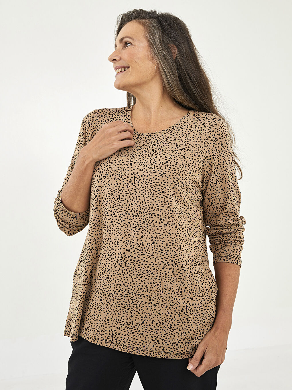 Žena BEŽ Majica kratkih rukava-1