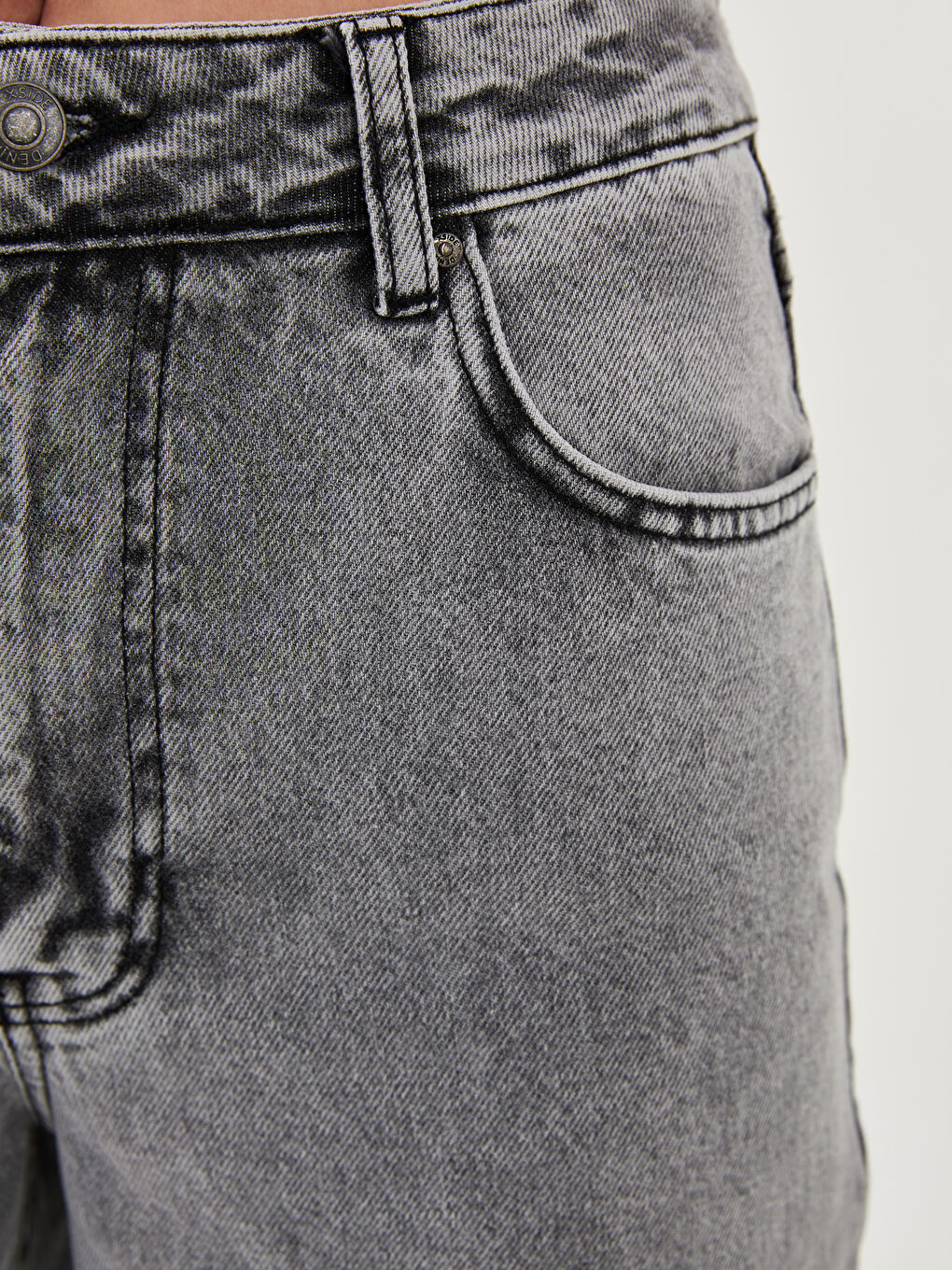 Jean Pour Femmes Taille Haute Coupe Confortable Détails Déchirés Jambe Large-2