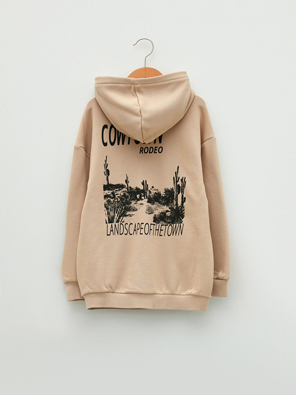 Hooded Printed Long Sleeve Boys' Sweatshirt-1