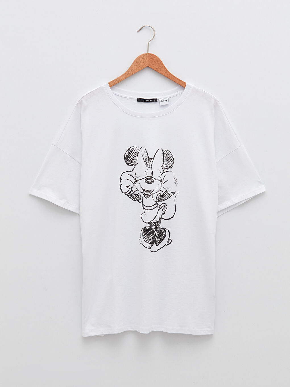 LC WAIKIKI Plus Size Crew Neck Minnie Mouse Printed Short Sleeve Cotton Women's T-Shirt -W1JF46Z8-FFB