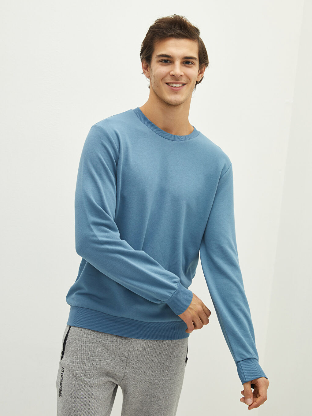 Mavi Bisiklet Yaka Uzun Kollu Erkek Sweatshirt-1