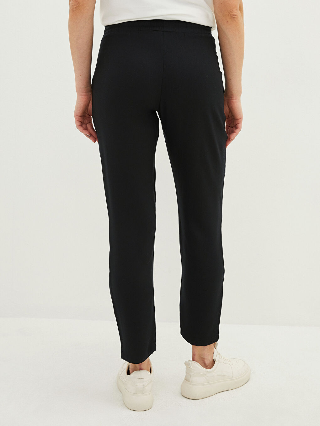 Серпімді белдік стандартты пішім кәдімгі қалталы креп жүктілік шалбары-4