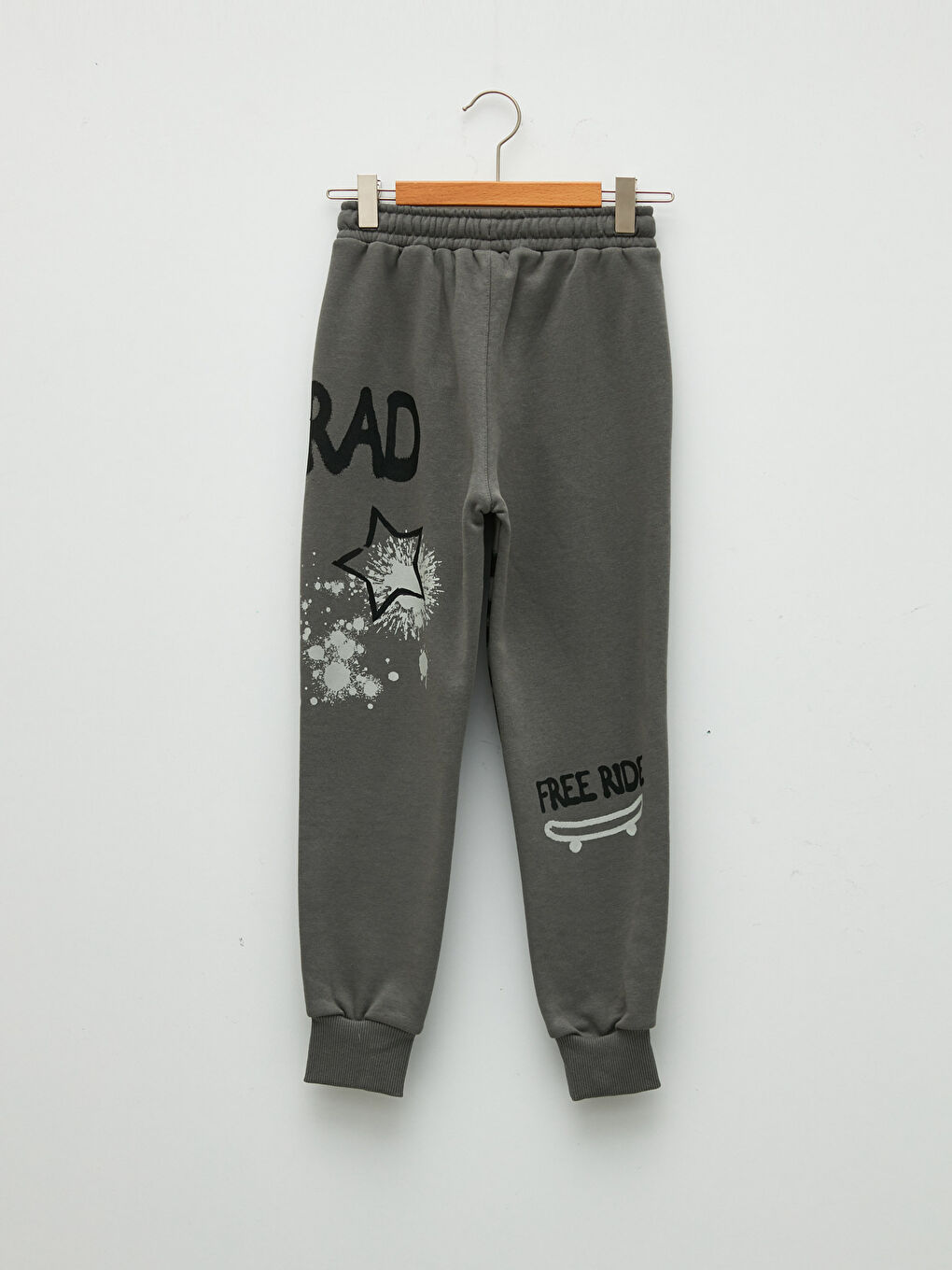 Antrasit Beli Lastikli Baskılı Erkek Çocuk Jogger Eşofman Altı-1