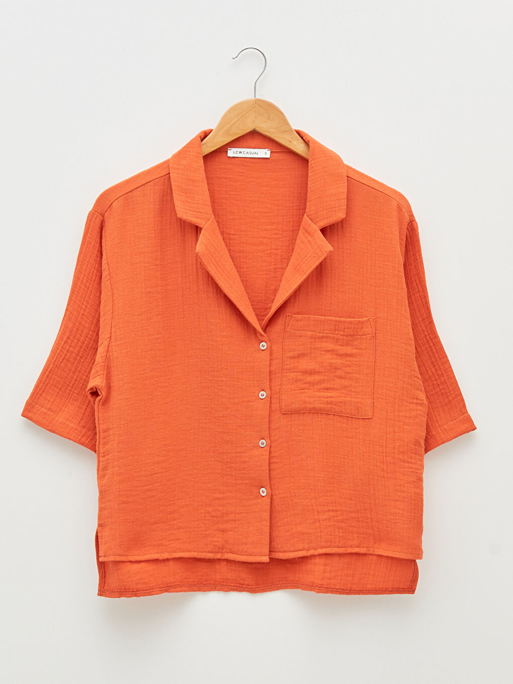 LCW Vision Front Button Closure Plain Pocket Detailed Short
