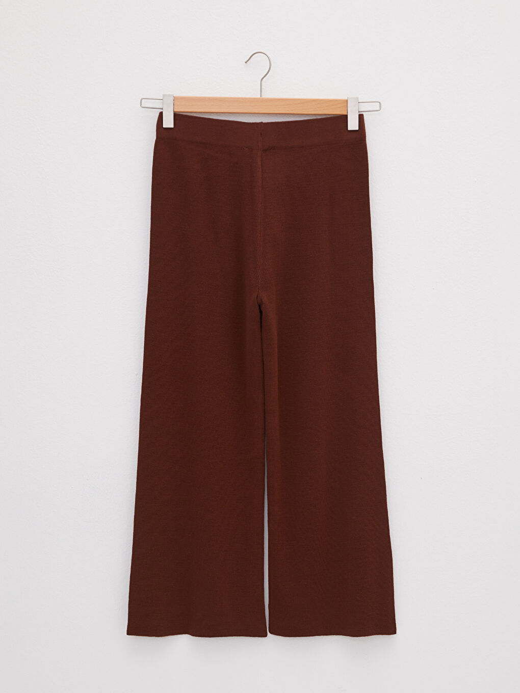 Women's Elastic Waist Narrow Fit Straight Knitwear Trousers-6