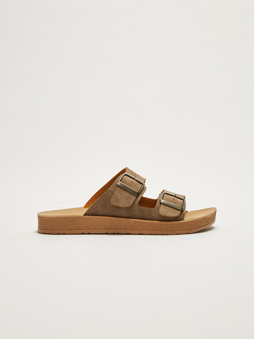 Double Band Buckle Detail Women's Slippers.-1