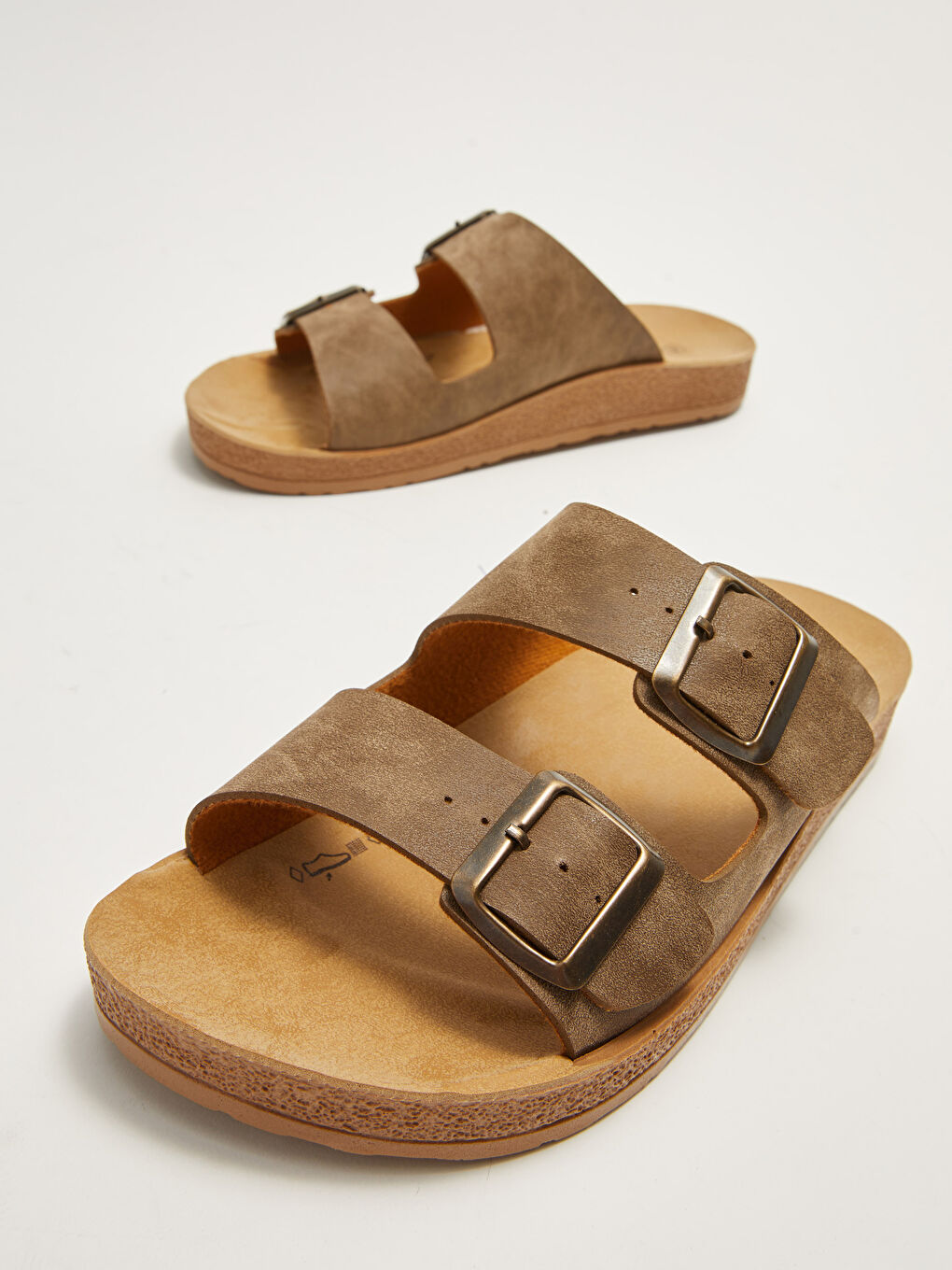Double Band Buckle Detail Women's Slippers.-2