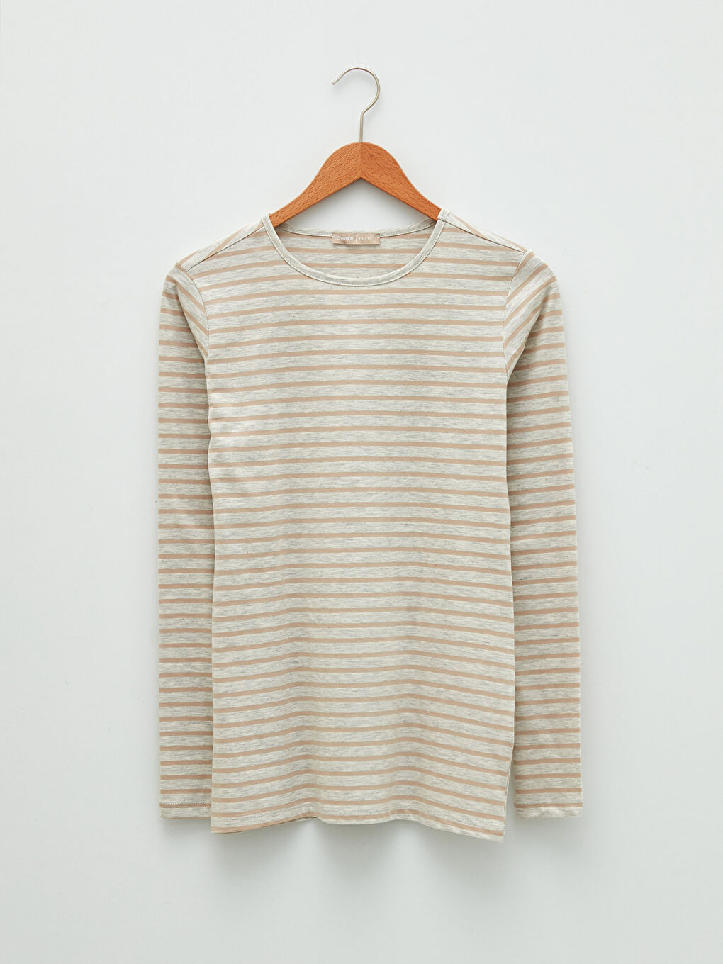 Crew Neck Striped Long Sleeve Women's T-Shirt-5