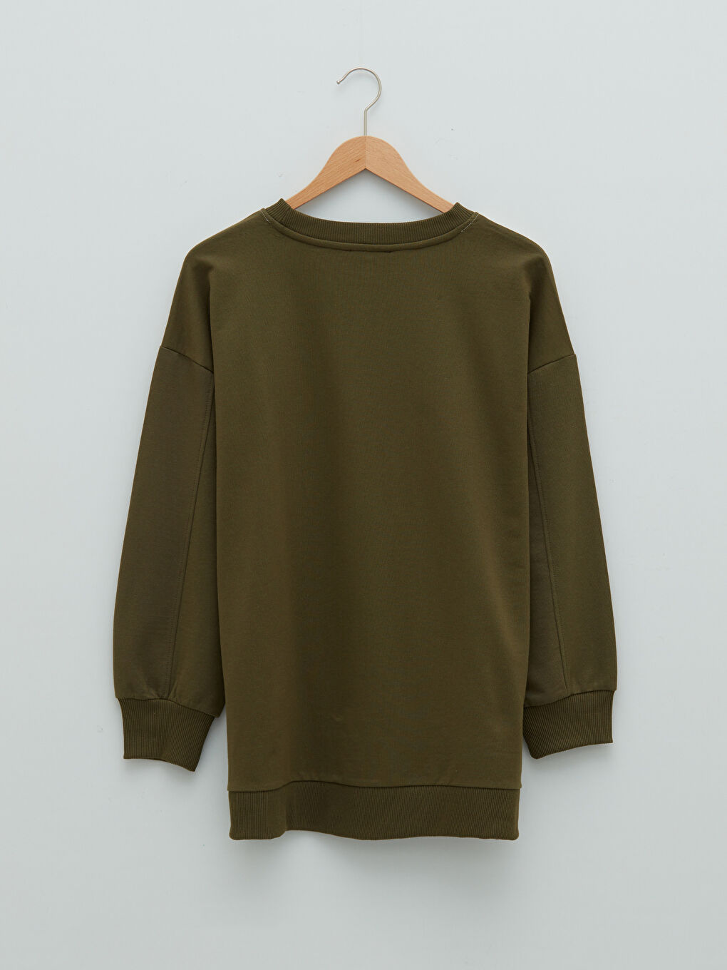 Large Size Crew Neck Color Block Long Sleeve Women's Sweatshirt-4