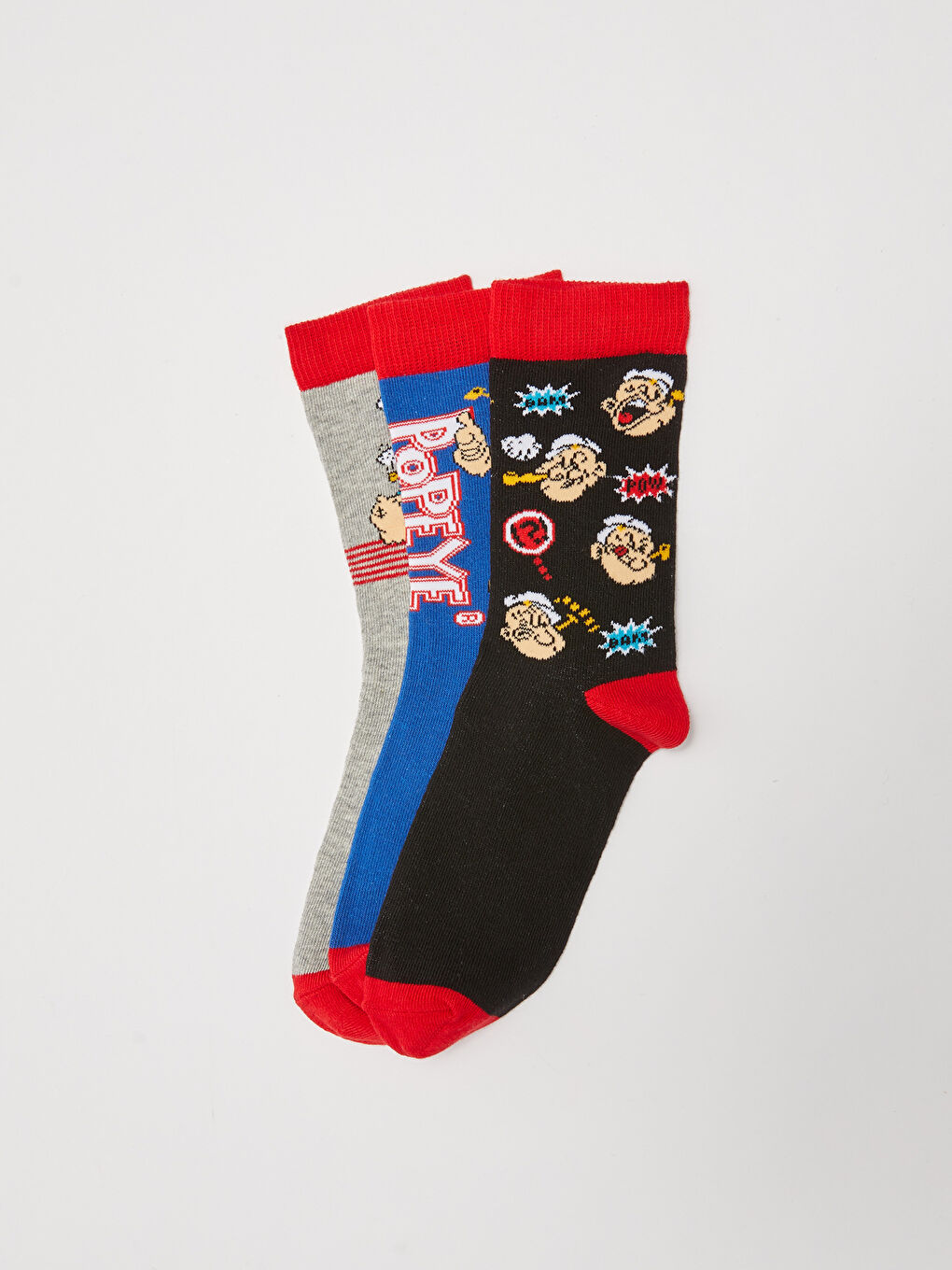 Popeye Patterned Boys Socks 3 Pack