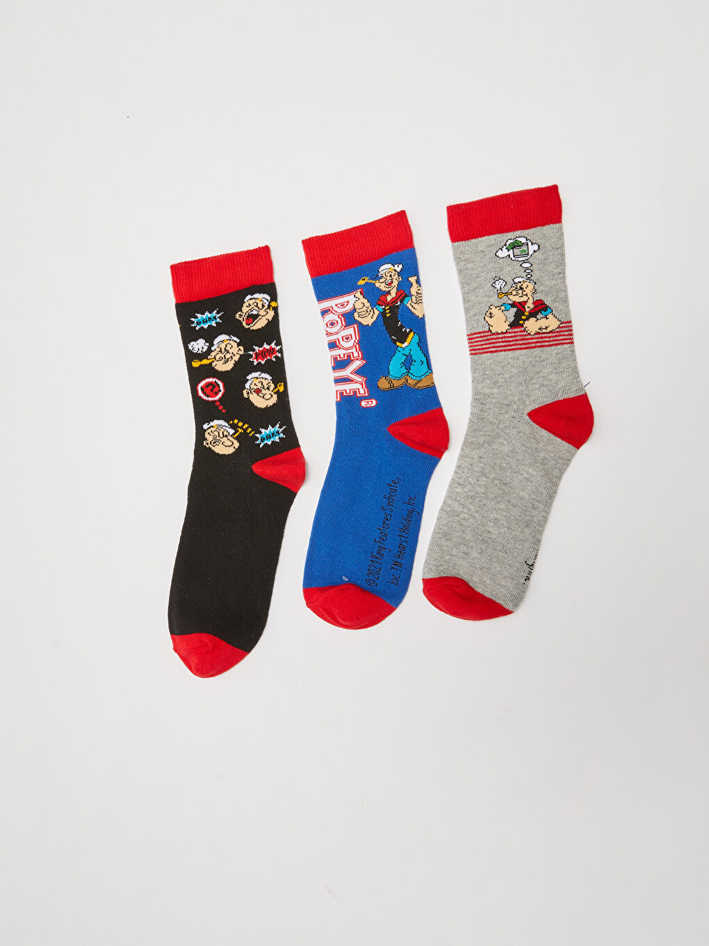 Popeye Patterned Boys Socks 3 Pack-1