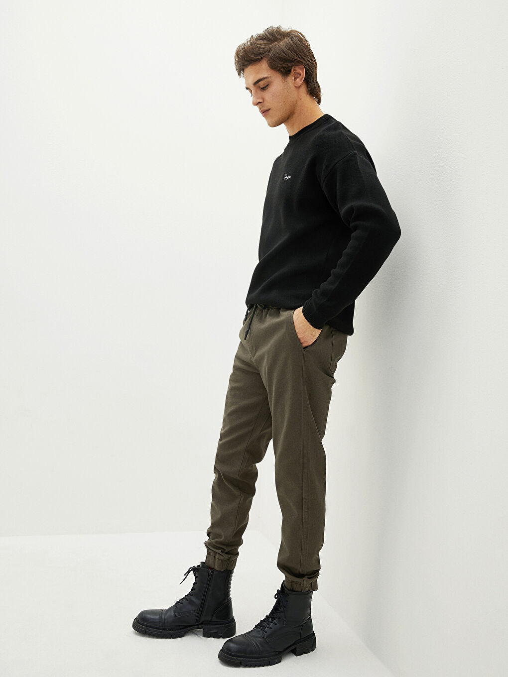 Standard Fit Gabardine Men's Jogger Trousers-1