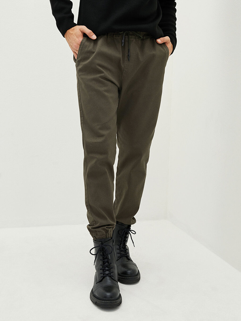 Standard Fit Gabardine Men's Jogger Trousers-2