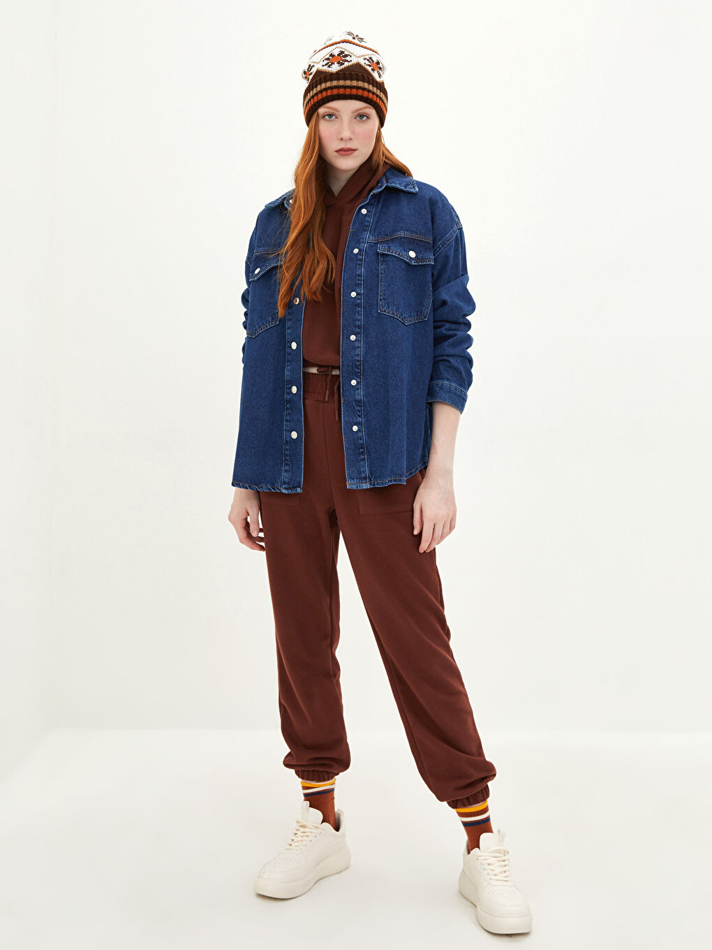 әйелдерге арналған алдыңғы түймелі түзу ұзын жеңді родео джинсы жейде-күртеше-3