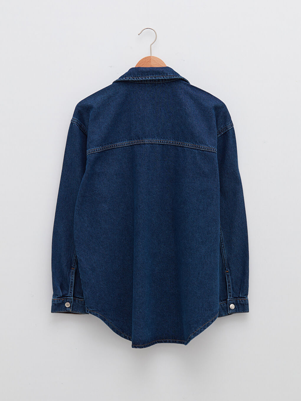 әйелдерге арналған алдыңғы түймелі түзу ұзын жеңді родео джинсы жейде-күртеше-7