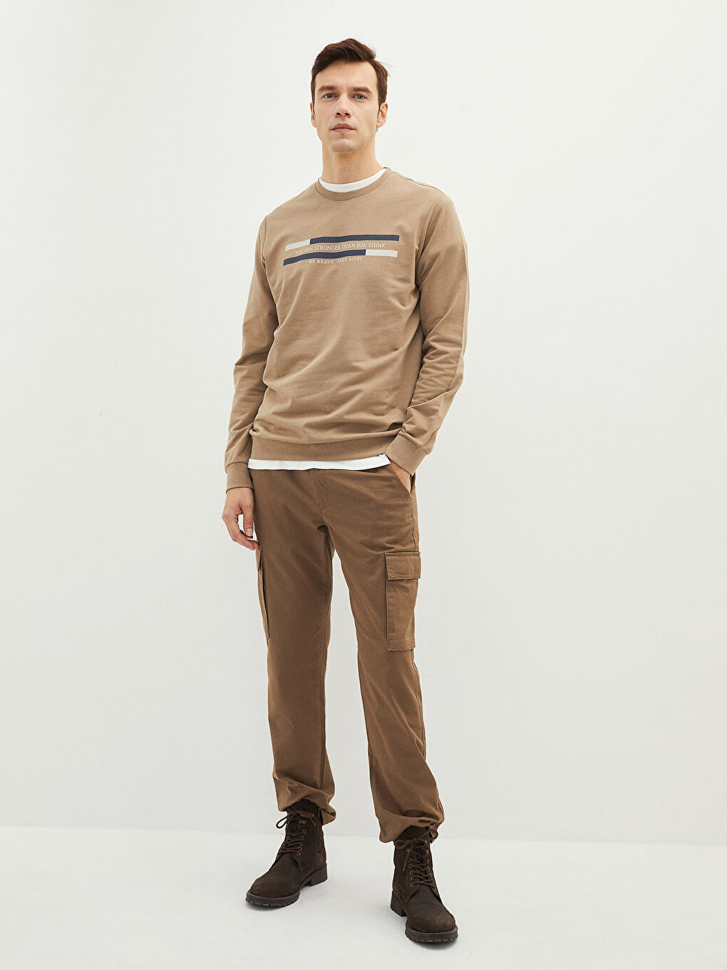 Crew Neck Long Sleeve Men's Sweatshirt-3