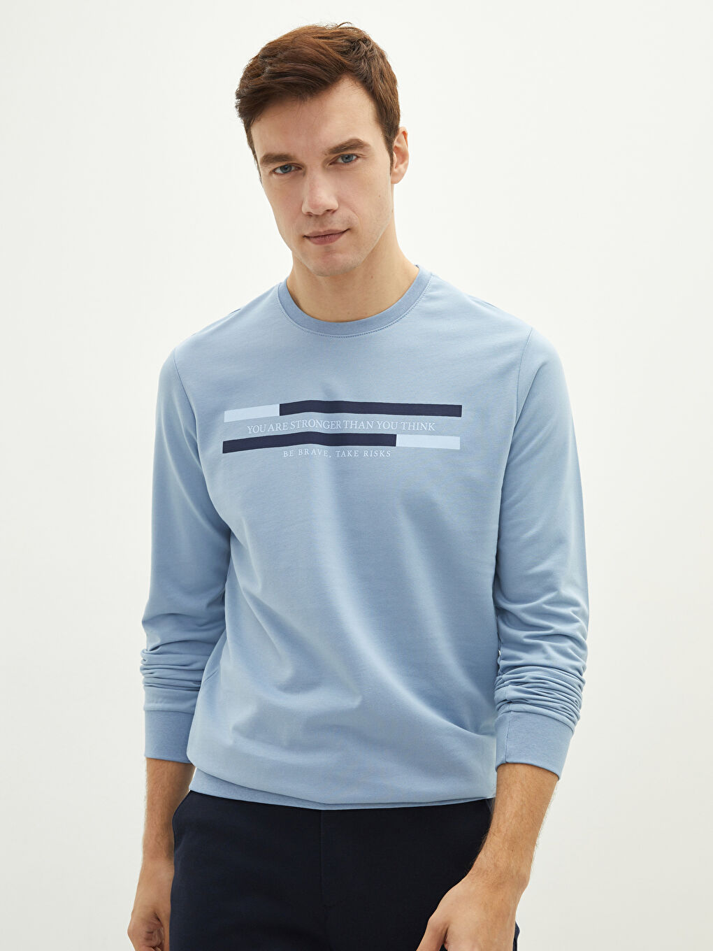 Crew Neck Long Sleeve Men's Sweatshirt-1
