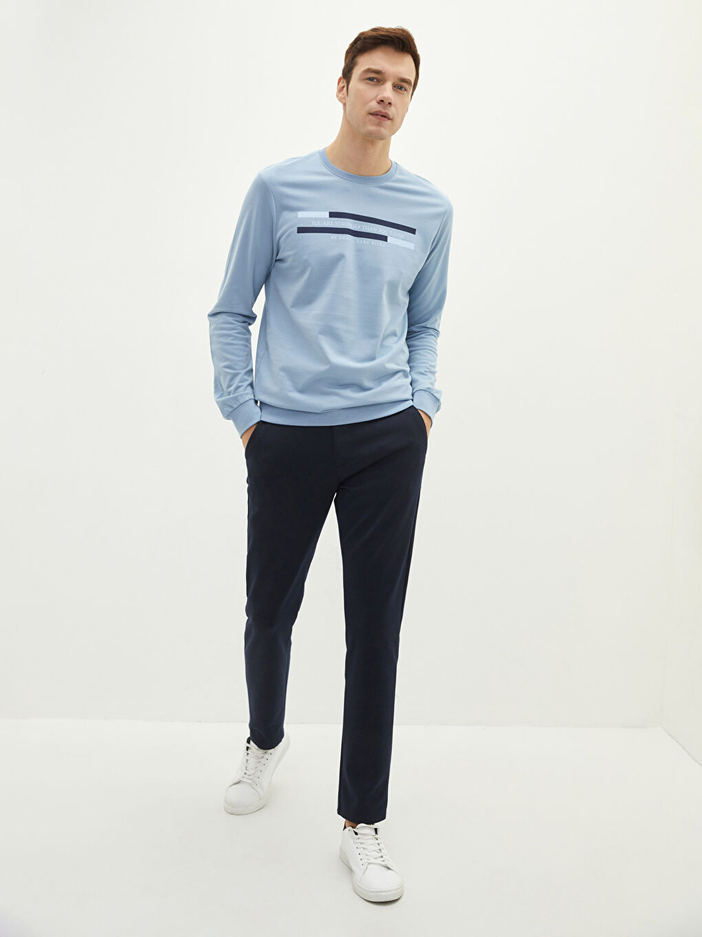 Crew Neck Long Sleeve Men's Sweatshirt-2