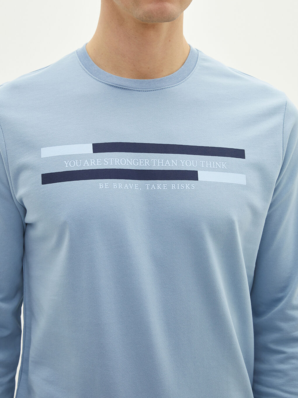 Crew Neck Long Sleeve Men's Sweatshirt-3