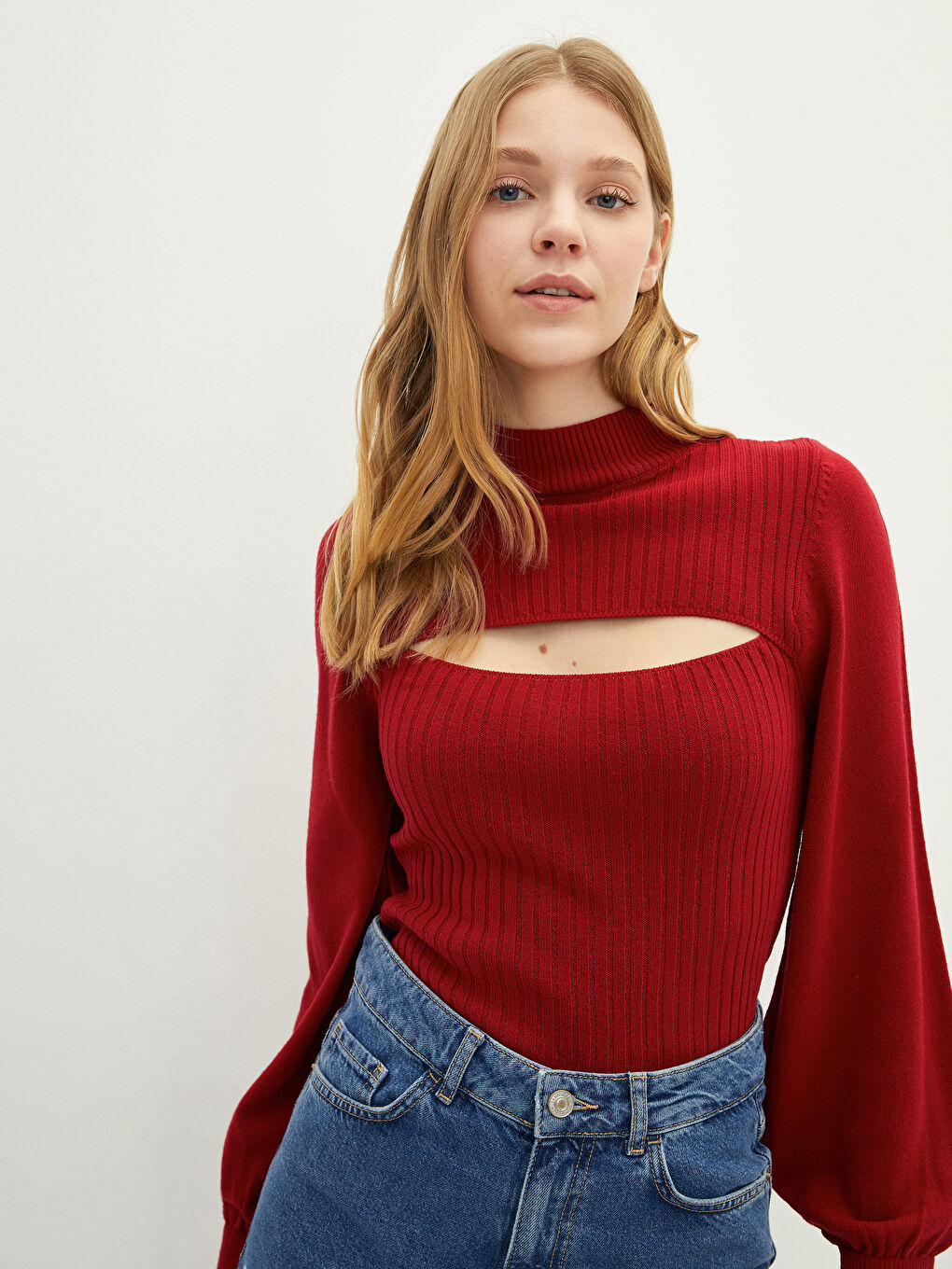 LCW Vision Half Turtleneck Women's Knitwear Sweater -W1JG60Z8-HQG