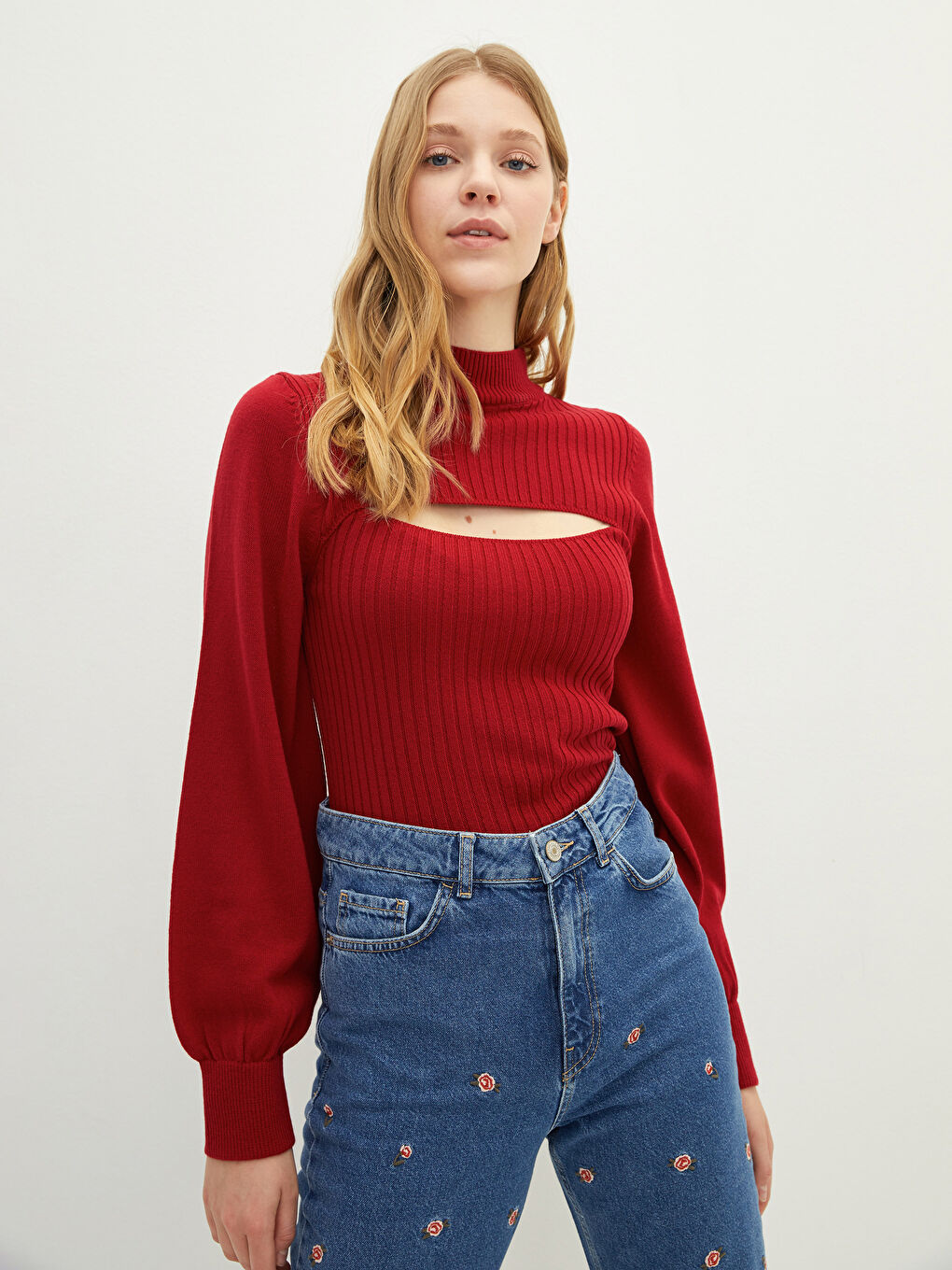 LCW Vision Half Turtleneck Women's Knitwear Sweater -W1JG60Z8-HQG