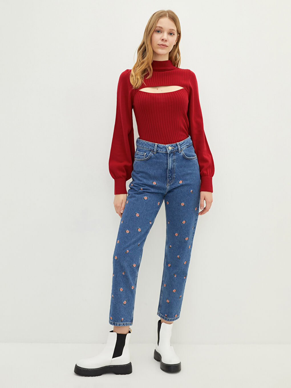 LCW Vision Half Turtleneck Women's Knitwear Sweater -W1JG60Z8-HQG