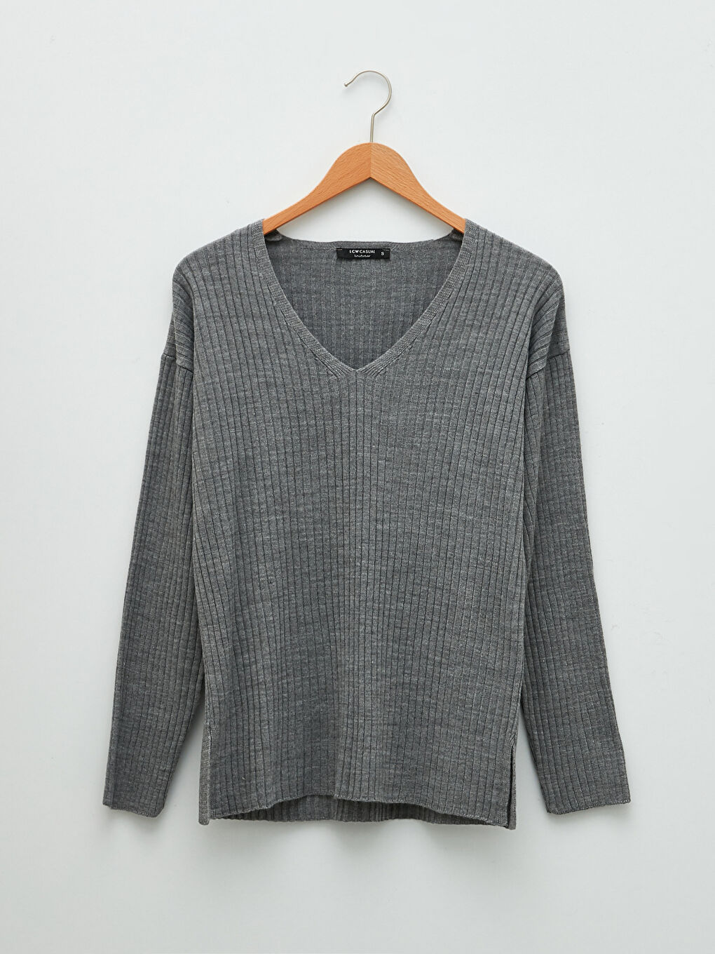LCW Vision V Neck Plain Long Sleeve Women's Knitwear Sweater -W1JG63Z8-D5D